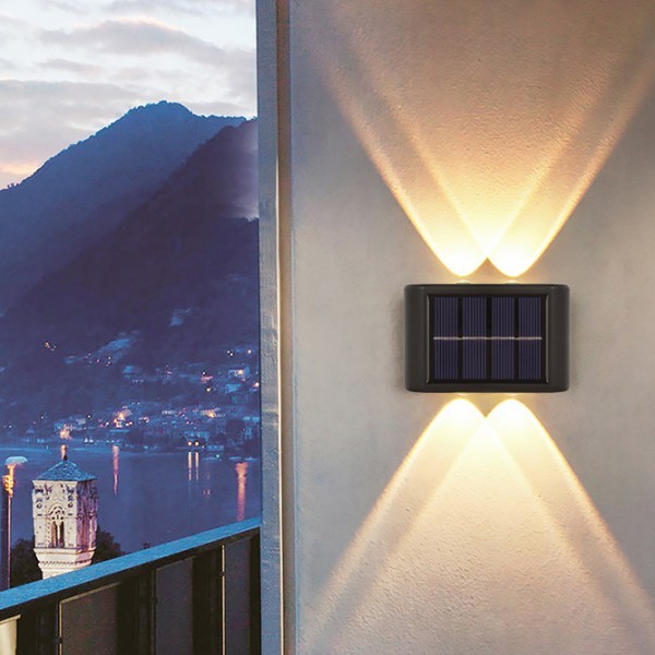 4 lED À Prova D'água Para Jardim Muro e Varanda Luminária Solar De Parede