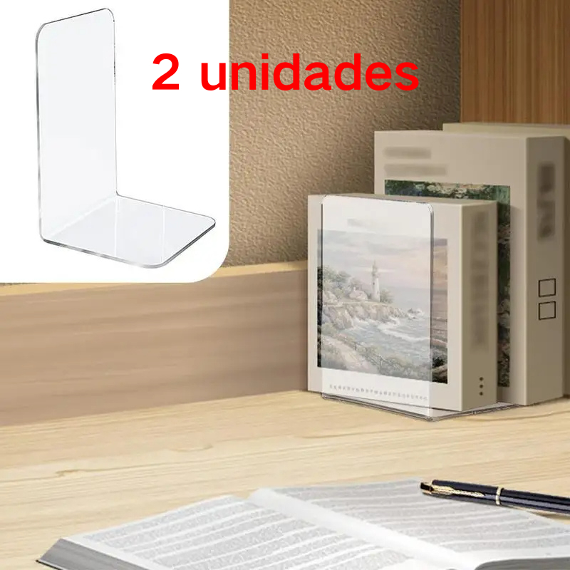 Kit 2 Aparador de Livros Suporte Bibliocanto Leitura Sala Quarto Rack Estudo