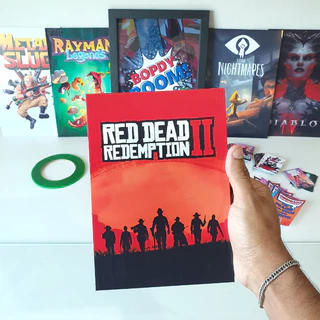 Red Dead Redemption 2 Placa decorativa mdf quadro decoração presente Jogos / Games / Setup Gamer