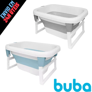 Banheira Para Bebês Dobrável Ofuro Cinza / Azul 16942 - Buba