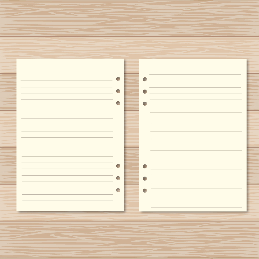 Papel Pólen Pautado de binder/fichario 6 furos - A5 A6 e A7