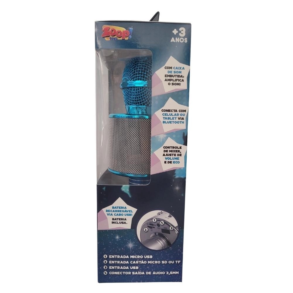 Microfone Infantil Bluetooth Star Voice Azul - Zoop Toys