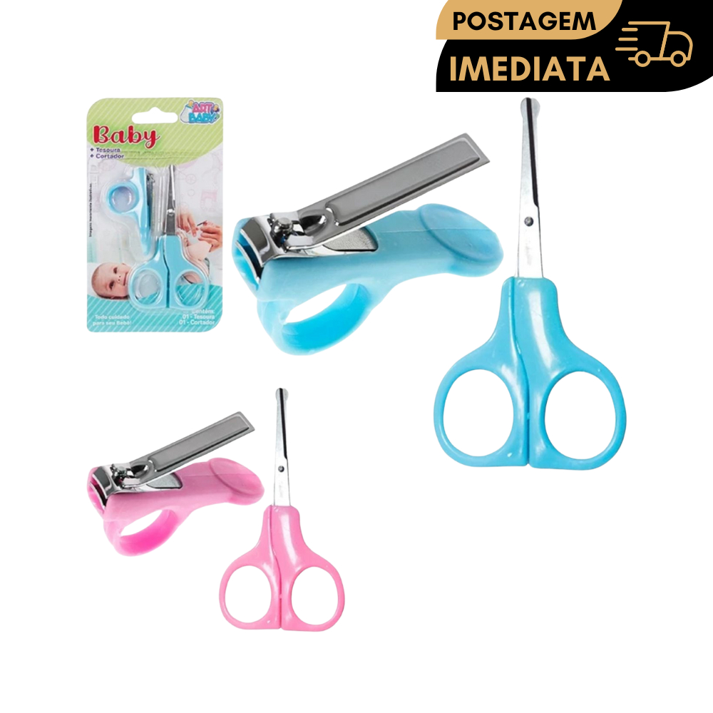 Kit Cortador e trim de Unha Bebe Baby Cuidados Manicure e Higiene ...