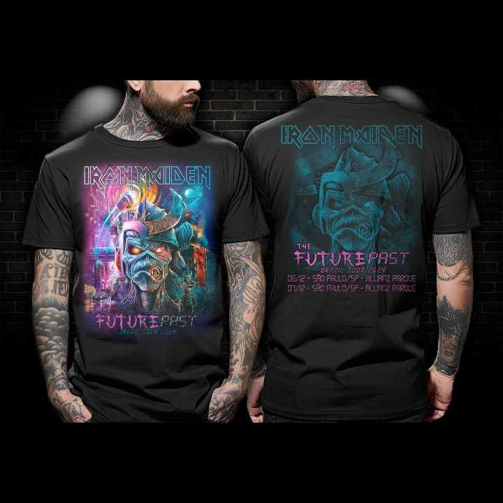 Camiseta Iron Maiden The Future Past Brazil Tour 2024 - Faz a Boa!