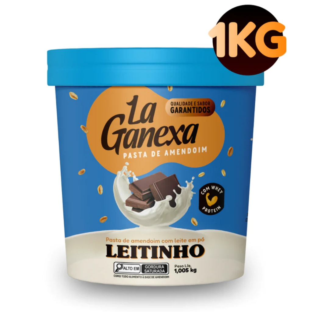 Pasta de Amendoim Lá Ganexa gourmet Leitinho Com Whey Protein