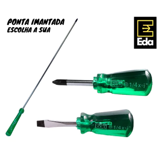 Chave Fenda Phillips Toco EDA Phillips longa tanquinho Ponta Imantada ( Escolha Sua Chave )
