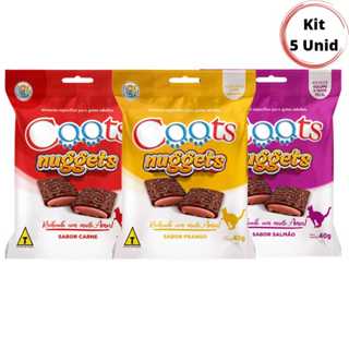 Kit 5 un. Petisco Para Gatos Nuggets Caats Snacks 40gr Sabores em Oferta na Shopee