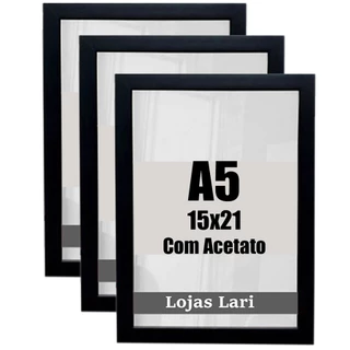 Kit 3 Molduras A5 Para Quadro Foto Poster Acetato 15x21 Cm