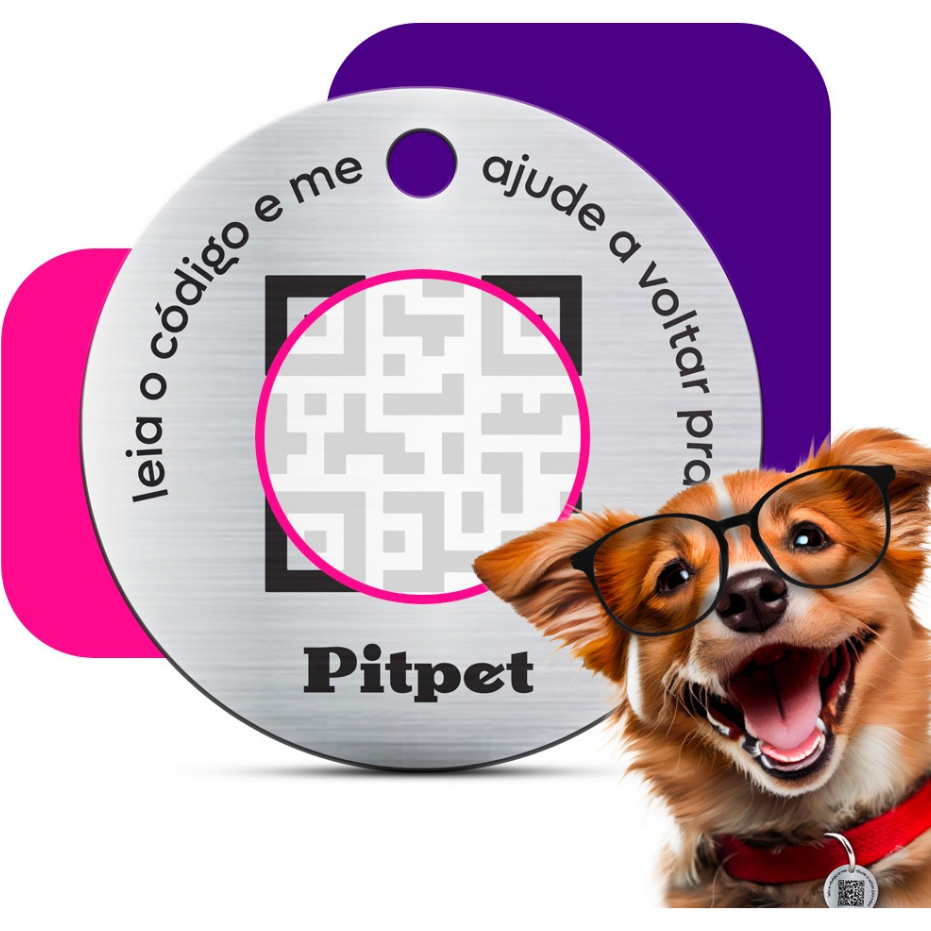 Pingente Medalha Rastreador Localizador Coleira Pet Caes E Gatos Qrcode ...
