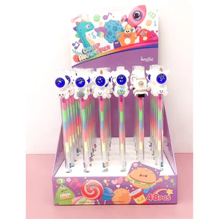kit de 4/8/12 peças Caneta de Refil multicolor escreve papel preto /Astronauta