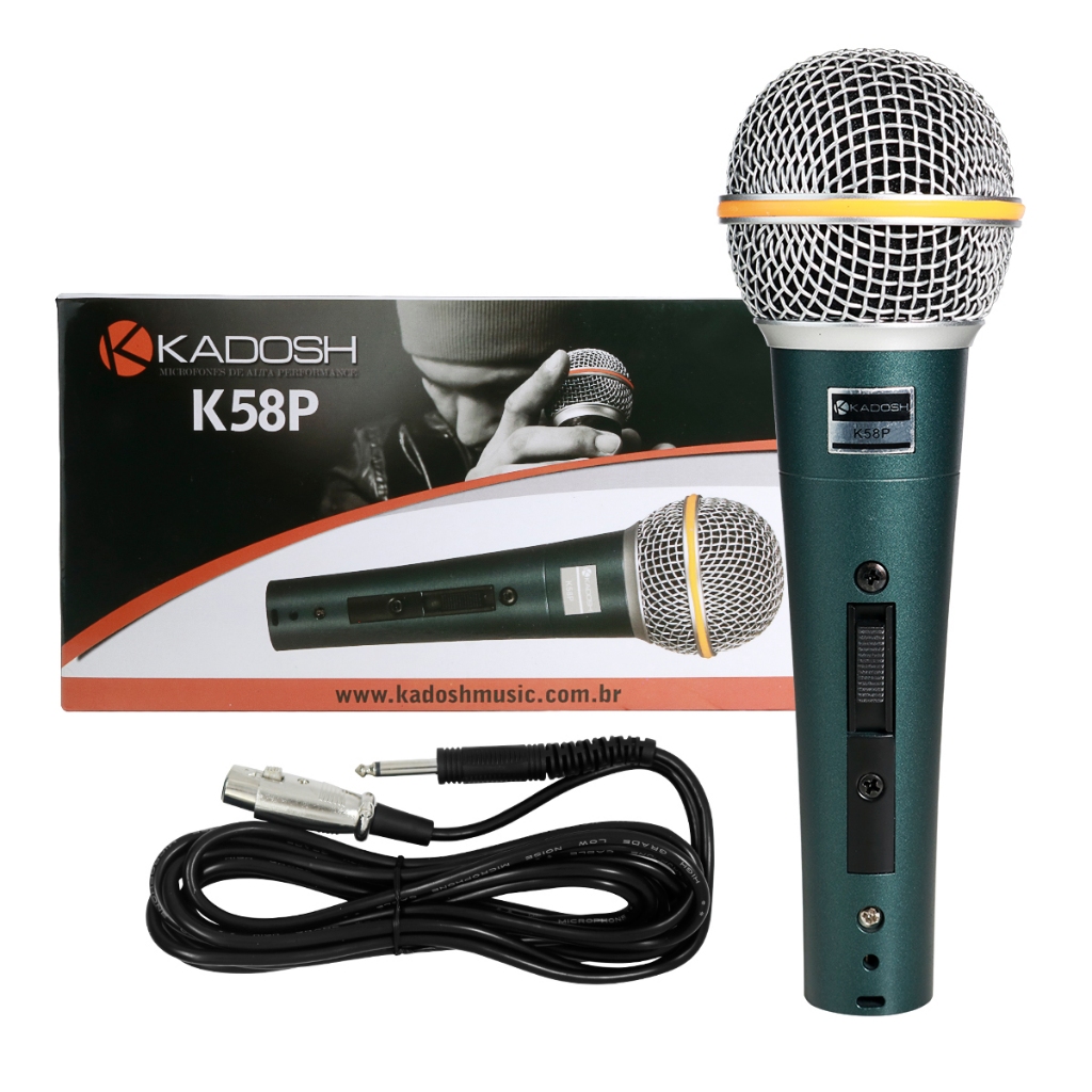 Microfone De Mão Profissional Dinâmico Cardioide Kadosh K58P Azul Com ...