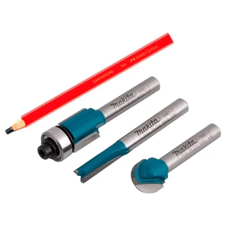 Kit Jogo de Fresas para Tupia com 3 Peças D-16461 Makita e Lápis