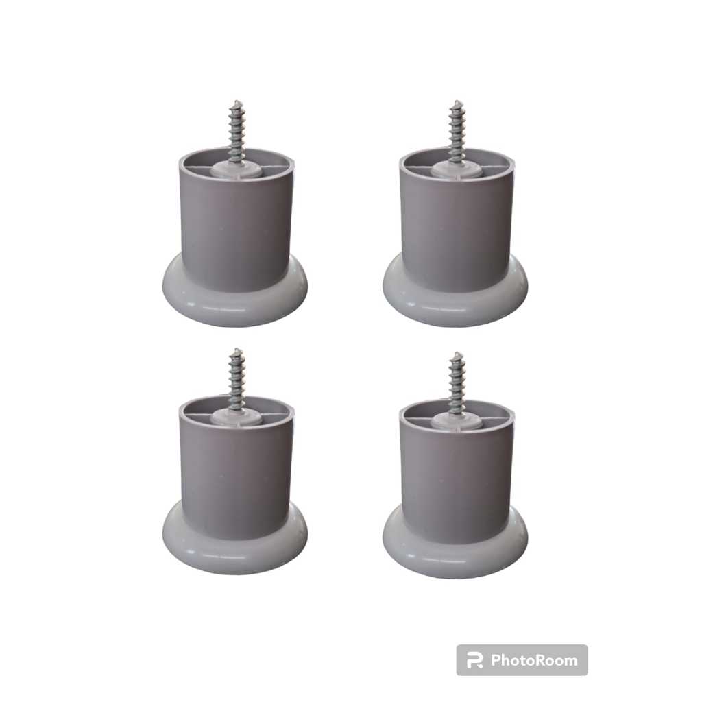 Kit com 4 Pés Coluna 60 para Sofás e Poltronas - Cinza