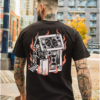 Camiseta T-shirt Unissex Algodão Dama Rei Cartas Old School