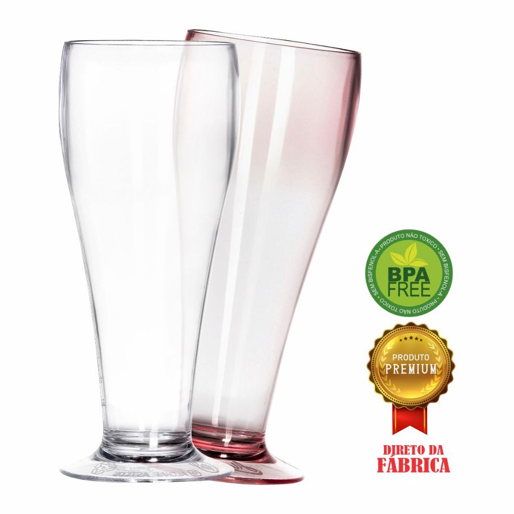 Kit 12 Taças Chopp 200ml Acrílica - Aloha