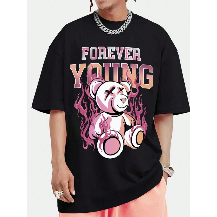 Camiseta Oversized Masculina Academia Urso Forever Streetwere