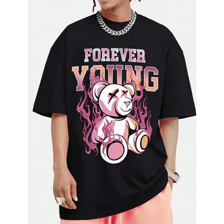 Camiseta Oversized Masculina Academia Urso Forever Streetwere