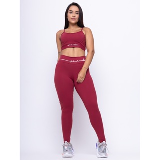 Conjunto Fitness Liso Top + Calça Poliamida Zero Transparência
