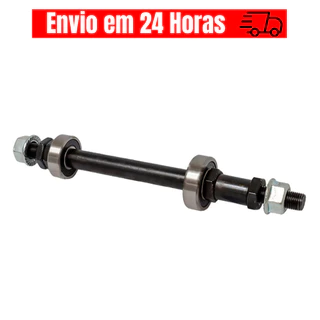 Eixo Traseiro Bike C/ Rolamentos Completo Para Cubo de Bicicleta Roletado