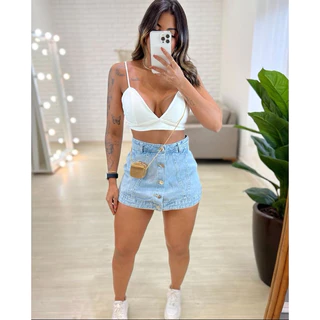 Top Cropped Crop Top Feminino de Alcinha com Bojo