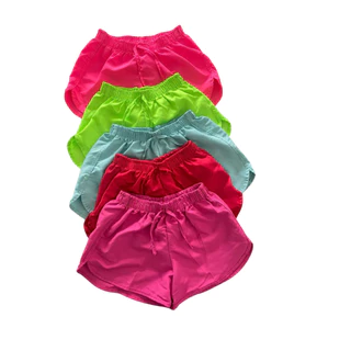 Kit 5 Short infantil menina verão praia piscina dia a dia
