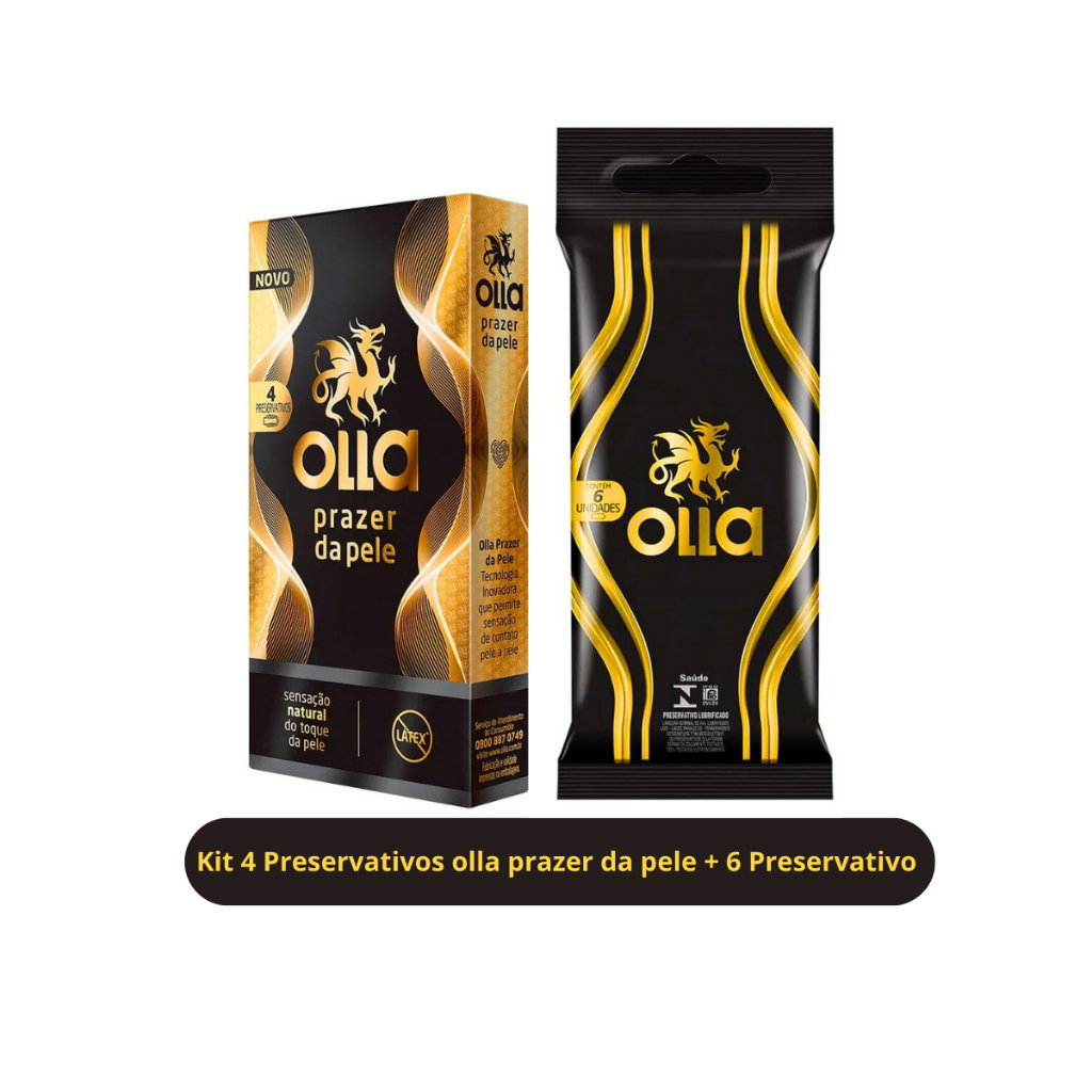 Kit 10 Preservativo masculino camisinha Olla Lubrificado Fácil De ...