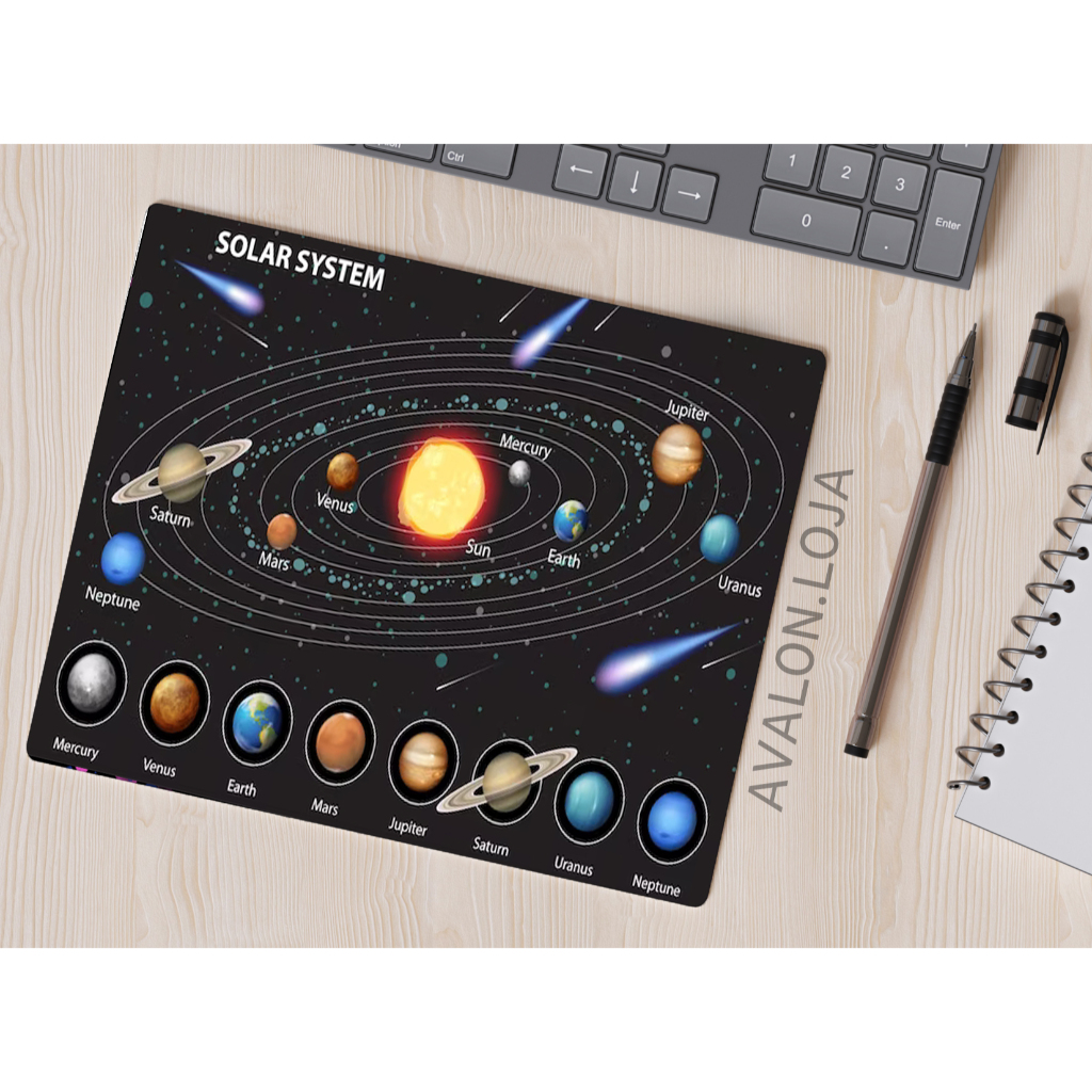 Mouse pad Sistema Solar Planetas 22x18cm | Shopee Brasil