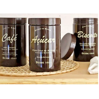 Pote Plástico Para Açúcar Café Biscoito Mantimentos Tampa (Escolha Um)
