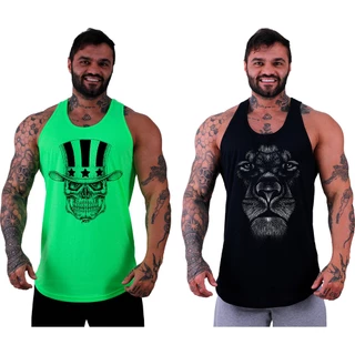 Kit 2 Regatas Longlines MXD Conceito MMA No Days Off Muscles