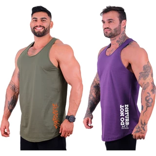 Kit 2 Regatas Longlines MXD Conceito No Pain No Gain Toward The Sinister