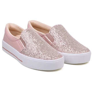 Tênis Sapatênis Adulto Menina Glitter Confortável