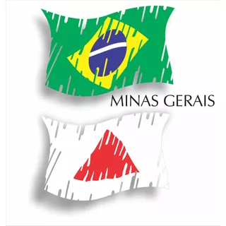 Adesivo Bandeira estilizada Brasil + MG ou outro estado a escolha