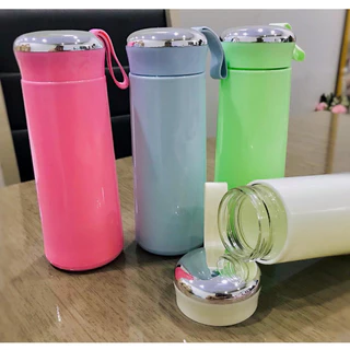 Garrafa Vidro 400ml com Alça Resistente Revestida com Plástico