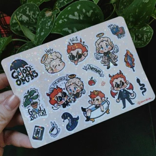 Cartela Holográfica de Good Omens - Crowley e Aziraphale