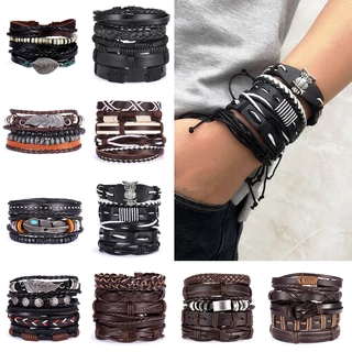 Kit até 50 Pulseiras Masculinas em Couro Sintético - Estilo e Elegância em um Kit