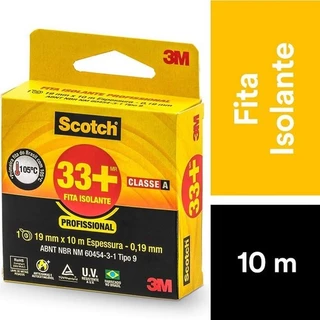 Fita Isolante Scotch 3m 33+ 19mm X 10m Isolação Fio Elétrica