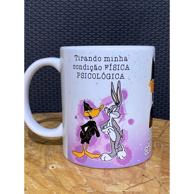 Caneca de Porcelana Patolino e Pernalonga