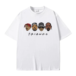 Camiseta Unissex Algodão 2pac, Ice Clube, Eazy-E, Snoop Dogg, Hip Hop Rap Amigos