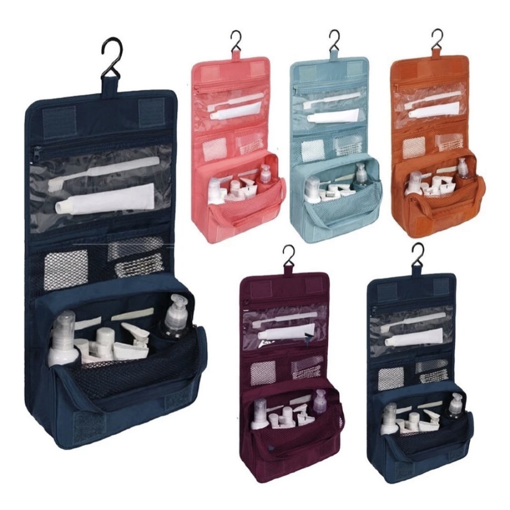 New Bolsa Necessaire Organizadora de Mala Higiene Pessoal Com Divisória Cabide Gancho Dobrável p/Viagem Divisórias/ Portátil /Viagem/Viagem de Negócios - Diversas Cores