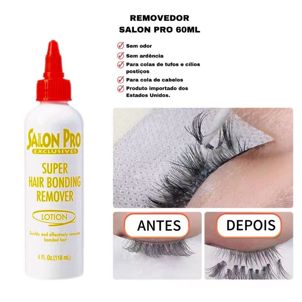 Kit 1 Removedor +1 Cola Profissional Salon Pro Para Extensão de cilios ...