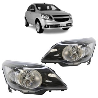 Farol Dianteiro Agile 2009 2010 2011 2012 2013 Montana Máscara Negra Lente Lisa Acrilico