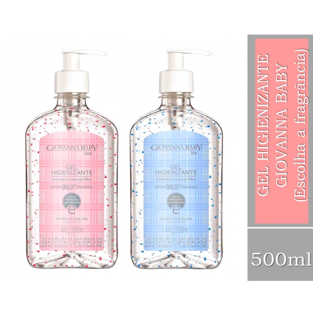 Álcool em Gel Higienizante Giovanna Baby 500ml 70º GL | 70° INPM (escolha a fragrância)