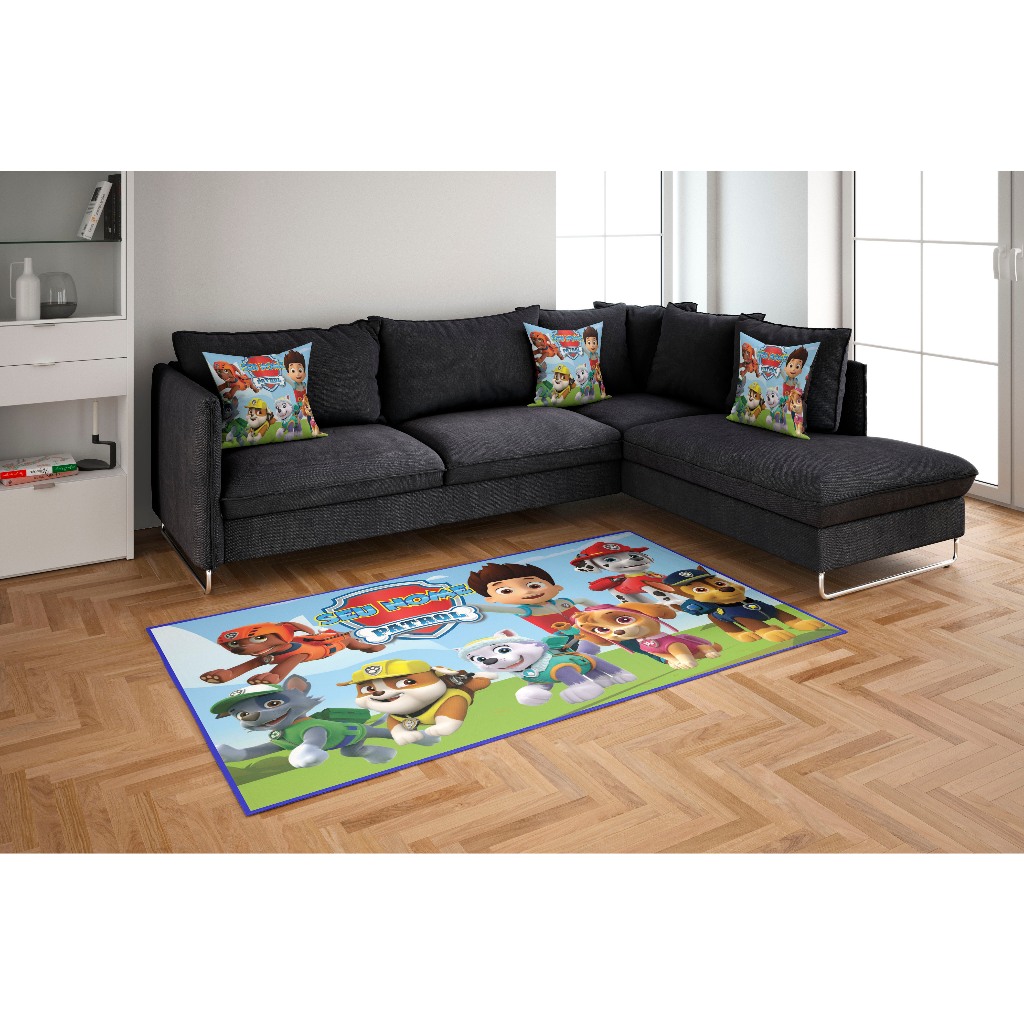 Tapete Patrulha Canina Infantil Gigante Personalizado 2 L x 1,35 C ...