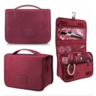Bolsa Necessaire Organizadora de Mala Higiene Pessoal p/Viagem Divisórias /Viagem de Negócios / Portátil / Impermeável - Diversas Cores OFerta Merlin APENAS