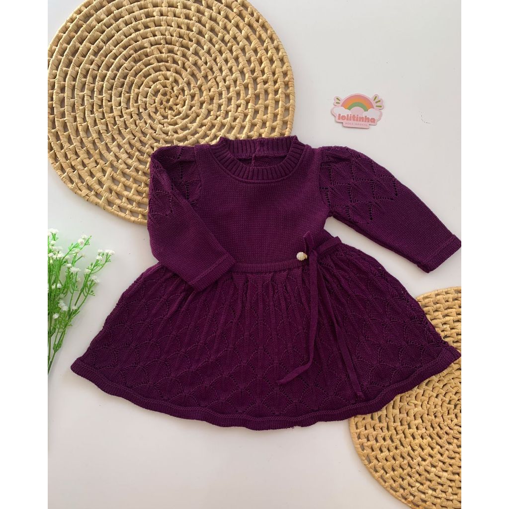 Crochet Vestido De Trico Bebe Vestido Tricô Infantil Bebê Menina