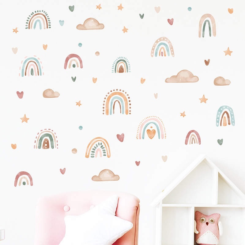 3 X Cartelas 52 Adesivos Arco Iris Bohemian BOHO Quarto menina menino