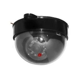 Câmera falsa/fake Dome com led bivolt 110/220v p/segurança residência e comércio (preta) - nao acompanha a placa