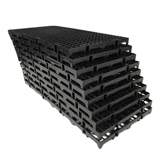 Kit 10 Peças Palete Estrado Piso Plástico Reforçado Preto 2,5x25x50 Cm Indústria Estoque Pet