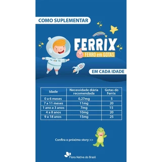 3x Vitamina Ferrix Ferro 3mg 30ml - Flora Nativa do Brasil