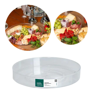Organizador Redondo Giratório de Acrílico 34cm Bandeja Grande Expositor Mesa Cosméticos Maquiagem